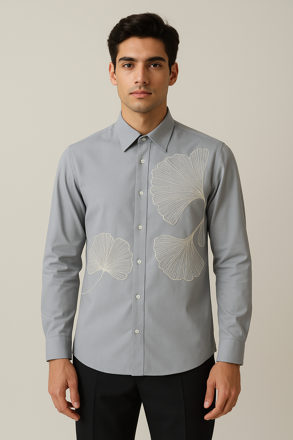 Floral Elegance Premium Embroidered Shi