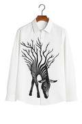Elegant Zebra Embroidered Shirt