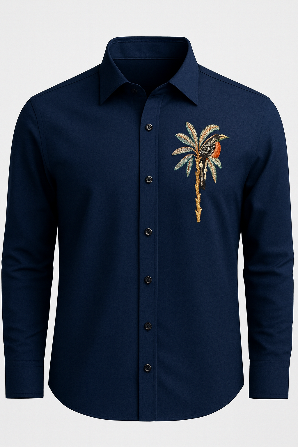 Palm Bird Blue Shirt