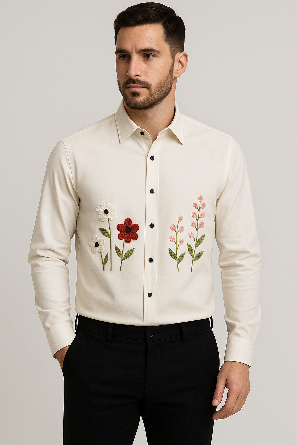 The Ivory Floral Premium Shirt